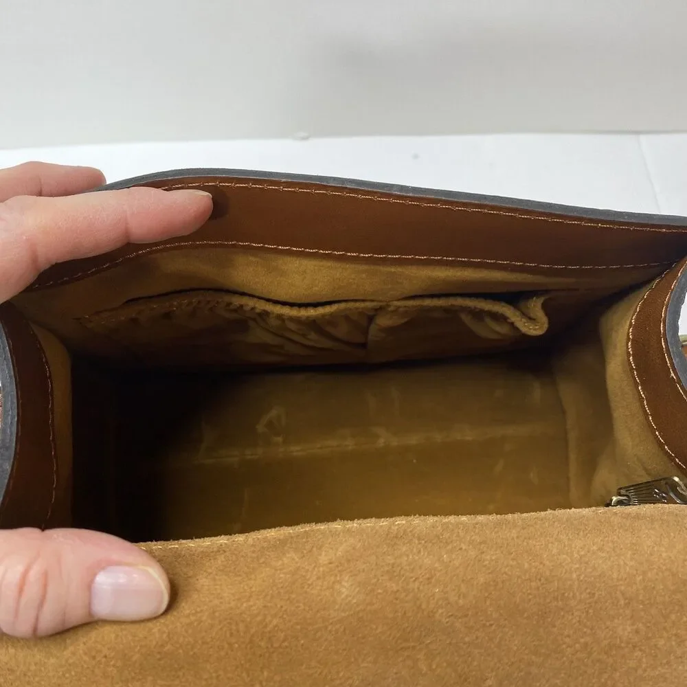 NWT PATRICIA NASH Chauny Rose Tooled Leather Satchel Bag Tan
